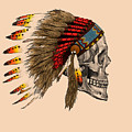 Chief headdress on human skull native american art Digital Art by Madame Memento Chief headdress on human skull native american art Digital Art by Madame Memento