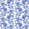 Chinoiserie Birds on Branches Stylized Floral n Foliage 1 by Audrey Jeanne Roberts
