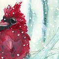 Christmas Cardinal 2021 Painting by Dawn Derman Christmas Cardinal 2021 Painting by Dawn Derman