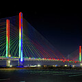 Christmas Lights on the Indian River Inlet Bridge by Bill Swartwout