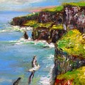 Cliffs of moher panoramic Painting by Mary Cahalan Lee - aka PIXI Cliffs of moher panoramic Painting by Mary Cahalan Lee - aka PIXI