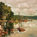 Cloudy Morning at the Lake Painting by Alex Mir Cloudy Morning at the Lake Painting by Alex Mir