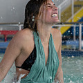 Cold smile as water poring over model Photograph by Dan Friend Cold smile as water poring over model Photograph by Dan Friend