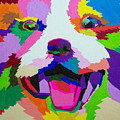 Colorful Corgi Acrylic Painting by Ali Baucom