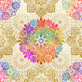 Colorful Gold Mandala Pattern Digital Art by Sambel Pedes Colorful Gold Mandala Pattern Digital Art by Sambel Pedes