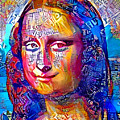 Colorful Mona Lisa portrait with blue, orange and magenta color scheme Digital Art by Nicko Prints Colorful Mona Lisa portrait with blue, orange and magenta color scheme Digital Art by Nicko Prints