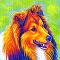 Colorful Shetland Sheepdog Painting by Rebecca Wang Colorful Shetland Sheepdog Painting by Rebecca Wang