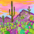 Cool Desert Cacti Landscape by Roxie Colors