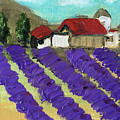 Country Lavender Farm Painting by Roxy Rich Country Lavender Farm Painting by Roxy Rich