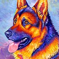 Courageous Partner - Colorful German Shepherd Dog Painting by Rebecca Wang Courageous Partner - Colorful German Shepherd Dog Painting by Rebecca Wang