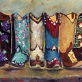Cowgirls Kickin the Blues Painting by Frances Marino Cowgirls Kickin the Blues Painting by Frances Marino