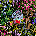 Cozy Garden Reading Room I Drawing by L Diane Johnson Cozy Garden Reading Room I Drawing by L Diane Johnson