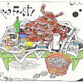 Crab Feast Drawing by Phil Mckenney Crab Feast Drawing by Phil Mckenney