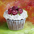 Cupcake With Roses Painting by Cheri Wollenberg Cupcake With Roses Painting by Cheri Wollenberg