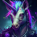 Cyberpunk Unicorn Portrait 01 Digital Art by Matthias Hauser Cyberpunk Unicorn Portrait 01 Digital Art by Matthias Hauser