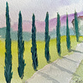 Cypress Trees Landscape Painting by Roxy Rich Cypress Trees Landscape Painting by Roxy Rich