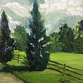 Cypress Trees Painting by Roxy Rich Cypress Trees Painting by Roxy Rich