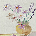 Daisies and Lavender Painting by Roxy Rich Daisies and Lavender Painting by Roxy Rich