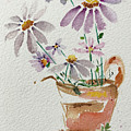Daisies in a Rusty Copper Pitcher Painting by Roxy Rich Daisies in a Rusty Copper Pitcher Painting by Roxy Rich