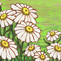 Dancing Daisy Daydreams in Lime Sherbet Skies Painting by Amy E Fraser Dancing Daisy Daydreams in Lime Sherbet Skies Painting by Amy E Fraser