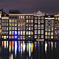Dancing Houses of Amsterdam at Night by Carlos Alkmin