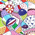 Dancing With Patterns Drawing by Helena Tiainen Dancing With Patterns Drawing by Helena Tiainen