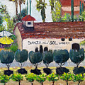 Danza del Sol Winery Painting by Roxy Rich Danza del Sol Winery Painting by Roxy Rich
