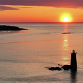 Dawn at Whaleback Lighthouse off Kittery Point Maine Photograph by Jeff Folger Dawn at Whaleback Lighthouse off Kittery Point Maine Photograph by Jeff Folger