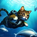 Deep Sea Diving Digital Art by Cats In Places Deep Sea Diving Digital Art by Cats In Places