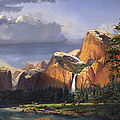 Deer Meadow Mountains Western stream Deer waterfall Landscape Oil Painting stormy sky snow scene by Walt Curlee Deer Meadow Mountains Western stream Deer waterfall Landscape Oil Painting stormy sky snow scene by Walt Curlee
