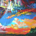 Descent of New Jerusalem Painting by Pat Wagner Descent of New Jerusalem Painting by Pat Wagner