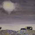 Desert Nightscape Painting by John Klobucher Desert Nightscape Painting by John Klobucher