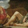 Diego Velazquez / 'Mercury and Argos', c. 1659, Oil on canvas, 127 x 250 cm, P01175. Painting by Diego Velazquez -1599-1660-