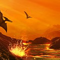 Dinosaur extinction event, illustration Drawing by Mark Garlick/science Photo Library