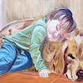 Doggy Pillow Painting by Kathie Camara Doggy Pillow Painting by Kathie Camara