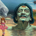 Dolly in Dali-Land Painting by James W Johnson Dolly in Dali-Land Painting by James W Johnson