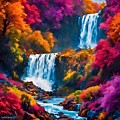 Double Waterfall Digital Art by Cindy's Creative Corner Double Waterfall Digital Art by Cindy's Creative Corner