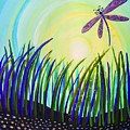 Dragonfly at the Bay III Painting by Mindy Huntress Dragonfly at the Bay III Painting by Mindy Huntress