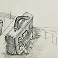 Drawing Class. Leather Satchel and Glass by Caroline Street