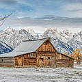 Early Fall Snow at Mormon Row, A Grand Tetons Panorama Photograph by Marcy Wielfaert Early Fall Snow at Mormon Row, A Grand Tetons Panorama Photograph by Marcy Wielfaert