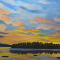 Early Morning on Spofford Lake Pastel by Carol Corliss