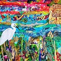 Egret Dance Mixed Media by Deborah Cherrin Egret Dance Mixed Media by Deborah Cherrin