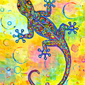 Electric Gecko Painting by Rebecca Wang Electric Gecko Painting by Rebecca Wang