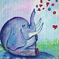Elephant Love Painting by Roxy Rich Elephant Love Painting by Roxy Rich