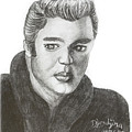 Elvis Presley pencil and charcoal drawing by Djurdjina Jovanovic