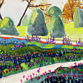 English Tulip Garden Painting by Roxy Rich English Tulip Garden Painting by Roxy Rich