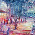 Evening Art at Meher Babas Samadhi Painting by Pete Caswell