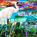 Evening Egret Mixed Media by Deborah Cherrin Evening Egret Mixed Media by Deborah Cherrin