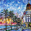 Evening sky over Nice Painting by Mirek Kuzniar Evening sky over Nice Painting by Mirek Kuzniar