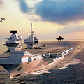 F-35s and HMS Queen Elizabeth Digital Art by Airpower Art F-35s and HMS Queen Elizabeth Digital Art by Airpower Art